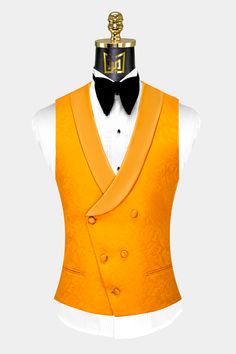 Fancy Yellow Outfits Men, Half Jacket For Men, Floral Tuxedo, Mens Pants Fashion Casual, Dapper Outfit, Marigold Flowers, Half Jacket, Corset Vest, Yellow Outfit