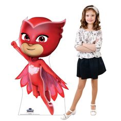 Transform your party space into Tarabiscoville when you set up this Owlette Stand-Up. A perfect pick for any PJ Masks(TM) themed events, birthday parties or pajama parties! It also makes a great home decoration for playrooms or bedrooms that your little superheroes will love! Featuring Amaya as Owlette, ready to swoop in and save the day from the baddies, this will bring tons of fun energy to your event. Pair it with the Catboy and Gekko Stand-Ups on our site to make a scene that is truly heroic Pj Masks Owlette, Cardboard Standup, Cardboard Cutouts, Cardboard Cutout, Themed Events, Pajama Party, Save The Day, A Team, Stand Up