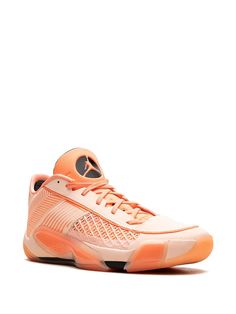 Find JORDAN Air 38 Low Crimson Tint Sneakers on Editorialist. orange mesh panelling lightweight construction signature Jumpman motif Crisscross pattern ribbed detailing round toe front lace-up fastening branded insole rubber sole Zoom Air Strobel unit These styles are supplied by a premium and authenticated sneaker marketplace. Stocking only the most sought-after footwear, they source and curate some of the most hard to find sneakers from around the world. Breathable Mesh Orange Sneakers, Orange Sports Sneakers With Breathable Mesh, Sporty Orange Sneakers With Perforations, Sporty Orange Sneakers With Breathable Mesh, Orange Breathable Mesh Sneakers For Sports, Jordan Air, Black Sneakers, Lace Front, Rubber Sole