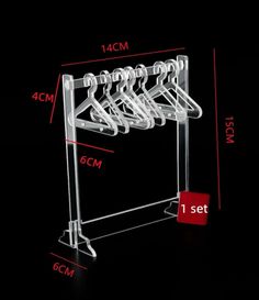 a rack with six hangers on it