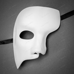 100% Brand New, High Quality Made From Paper Mache This Mask Fits Most Adults Comes With Silk Ribbon Ties On 2 Sides To Wear And Keep The Mask In Place On Your Face Usm-W7348-Wt Phantom Of The Opera Mask, Masquerade Mask Black, Phantom Mask, Opera Mask, Party Face Masks, Venetian Masquerade Masks, Halloween Costume Mask, Horn Headband, Accessories Classic