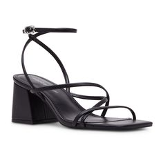 madden girl Jazzy Strappy Block Heel Women's Sandals Tan Platform Sandals, Madden Girl Sandals, Neon Sandals, Strappy Block Heel Sandals, Strappy Block Heels, Vintage Chanel Handbags, Black Strappy Sandals, Black Block Heels, Madden Girl Shoes