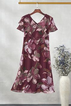 Splashed with florals, this light chiffon dress flows with beautiful movement – complemented by floaty tiered layers that create short flutter sleeves. Tiered Sleeve, Knit Denim, Flutter Sleeves, Chiffon Dress, Flutter Sleeve, Workout Shorts, Jeans Shop, Sleeve Dress, Knit Top