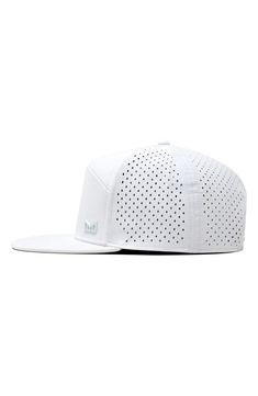 A smart moisture-wicking lining ensures superior comfort in a breathable perforated hat with a glare-reducing visor lining for superior clarity. Adjustable snapback strap 100% polyester Spot clean Imported Adjustable Lightweight White Baseball Cap, White Mesh Snapback Hat With Visor, White Mesh Visor Baseball Cap, Adjustable White Baseball Cap With Breathable Mesh, Sports Mesh Snapback Hat With Flat Brim, Mesh Snapback Hat With Flat Brim For Sports, White Mesh Six-panel Trucker Hat, White Curved Brim Snapback Hat For Outdoor, White Flat Brim Snapback Hat For Outdoor