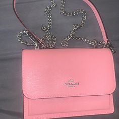 Beautiful Brand New Never Used Pink Coach Bag With Tags You Can Use It As A Crossbody Or Shoulder Bag. Coach Rectangular Shoulder Bag With Chain Strap, Coach Crossbody Bag With Chain Strap, Chic Coach Bags With Chain Strap, Coach Clutch Bag With Chain Strap, Coach Bag With Chain Strap For Everyday Use, Coach Bags With Chain Strap For Daily Use, Daily Use Coach Shoulder Bag With Chain Strap, Daily Use Coach Bags With Chain Strap, Daily Coach Bags With Chain Strap