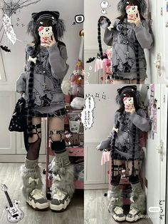 2014 Vibes Outfit, Mode Gyaru, Kawaii Outfit Ideas, Estilo Harajuku, Mode Emo, Harajuku Outfits, Kawaii Fashion Outfits, Fashion Inspiration Design, Swaggy Outfits