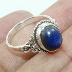 Lapis Lazuli Gemstone Ring, 925 Sterling Silver, Designer Ring, Handmade Ring, Women Jewelry, Cabochon Gemstone, Twisted Bezel Metal :- 925 Sterling Silver (Stamp on the Product) **Gemstone Size depends on the Ring Size.** **The Product you will receive may vary from the image as no two gemstone are similar and images cannot define exact product definitions.** Shipping Policy:- I mainly use DHLE, PPS, FedEx for the shipping of goods depending on the amount and days that you have ordered. Usually Stamped 925 Round Lapis Lazuli Jewelry, Round Lapis Lazuli Cabochon Rings, Sterling Silver Crystal Ring With Oval Cabochon Gemstone, Elegant Adjustable Lapis Lazuli Ring, Sterling Silver Cabochon Promise Ring, Sapphire Moonstone Ring In Sterling Silver As Gift, Lapis Lazuli Cabochon Rings, Sterling Silver Jewelry Stamped 925, Oval Cabochon, Adjustable Lapis Lazuli Gemstone Ring