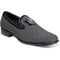 Stacy Adams Men's Shoes Swagger Studded Slip On Black and Silver 25228-042   Studded fabric upper Soft satin fabric lining Fully cushioned insole with Memory Foam for added comfort Non-leather (Leather-look) dress Sole (Flexible, Durable) Black Textile Slip-ons With Rubber Sole, Black Leather Dress Shoes With Ortholite Insole, Black Textile Slip-ons With Round Toe, Black Textile Round Toe Slip-ons, Synthetic Slip-on Dress Shoes With Leather Sole, Synthetic Slip-on Dress Shoes With Rubber Sole, Slip-on Synthetic Dress Shoes, Black Cushioned Slip-ons For Formal Occasions, Black Synthetic Dress Shoes With Removable Insole