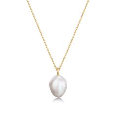 A timelesss classic. A beautiful delicate gold chain with a single freshwater pearl. Looks even better with our freshwater pearl station necklace 14k gold plated brass 16 inches with 2 inch extender genuine pearl Questions about Shipping & Returns? Classic Gold Charm Necklace With Pearl Drop, Minimalist Yellow Gold Baroque Pearl Necklaces, Classic Gold Charm Necklace With Pearl Chain, Classic Gold Pearl Chain Charm Necklaces, Minimalist Yellow Gold Baroque Pearl Necklace, Classic Pearl Drop Charm Necklace, Classic Gold Necklace With Baroque Pearls, Classic Pearl Charm Necklace, Classic Pearl Chain Charm Necklace