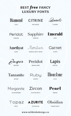 the different font styles for each type of logo