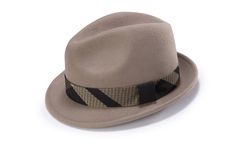 Discover the epitome of understated elegance with the Montique Felt Gentle Tan Fedora. This hat is crafted from soft, high-quality felt, offering a smooth and refined look that complements any gentleman's attire. The rich tan color exudes warmth and versatility, while the contrasting black and beige band adds a sophisticated touch. Finished with a classic fedora shape, this piece is perfect for both formal and casual settings, making it a must-have accessory for the discerning dresser.   Key Fea Mens Hats Fashion, Hat Size Chart, Mens Fashion Classic, Felt Fedora, Matching Hat, Black And Beige, Hat For Man, Plaid Design, Wardrobe Style