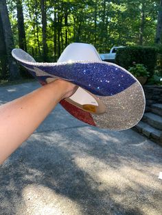 Everything is bigger in Texas! For those with larger than life love for Texas, this hat is for you. The Texas hat is perfect for attending concerts, the rodeos and nights out in Fort Worth. This hat will feature the Texas Flag print on the bottom. Choose whether you want crystal rhinestones on the top brim as well, or leave it plain with the crystal hat band that comes with it! **Please note - due to the bright colors on the Texas flag hat, they can fade over time, especially if they are exposed Kentucky Derby Rhinestone Hat With Short Brim, Rhinestone Short Brim Hat For Kentucky Derby, Short Brim Rhinestone Hat For Kentucky Derby, Rhinestone-embellished Short Brim Hat For Kentucky Derby, Brimmed Hats With Rhinestones For Country Events, Wide Brim Hat With Rhinestones For Kentucky Derby, Rodeo Hat With Rhinestones And Curved Brim, Rhinestone-embellished Rodeo Hat With Curved Brim, Wide Brim Hat With Rhinestones