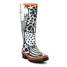 Women's Cute Print Rain Boot Chicken Santa Claus Camo Wild Printing - Wild - CB17YGIZZE5 - Women's Shoes, Boots, Knee-High  #KneeHigh #Women's #Shoes # #Boots # #KneeHigh White Rain Boots For Winter Outdoor Use, White Winter Rain Boots For Outdoor, Casual White Rain Boots For Winter, Wild Design, Oxford Pumps, Leopard Prints, Warm Shoes, Rain Boot, Kinds Of Shoes