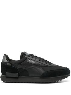 black panelled design leather trim ripstop texture round toe logo patch at the tongue logo patch to the side branded heel counter branded insole EVA midsole rubber sole front lace-up fastening Low-top Leather Sneakers With Logo Patch, Urban Sneakers With Logo Patch For Streetwear, Leather Lace-up Sneakers With Logo Patch, Leather Running Shoes With Logo Patch For Streetwear, Casual Leather Running Shoes With Logo Patch, Modern Lace-up High-top Sneakers With Logo Patch, Running Shoes With Logo Patch Suitable For Jogging, Urban Sneakers With Logo Patch For Sports, High-top Leather Running Shoes With Logo Patch