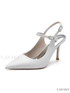 Lasaky - Elegant Slingback Stiletto Heel Pumps for Womens Wedding Ensemble Summer Wedding Slingback Sandals With Pointed Toe, Elegant Pointed Toe Sandals For Banquet, Summer Wedding Slingback Pumps With Pointed Toe, Elegant Pointed Toe Sandals For Wedding Guests, Elegant Pointed Toe Sandals For Prom, Elegant Open Toe Sandals For Banquet, Elegant Evening Wedding Sandals, Elegant Wedding Sandals, Elegant Ankle Strap Sandals For Wedding