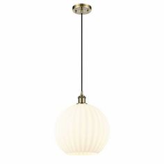 a white light hanging from a ceiling fixture