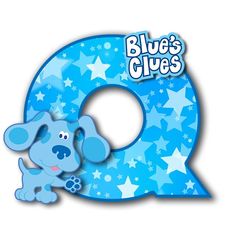 the letter q is for blue's clues with a dog and stars on it