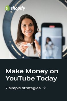 A woman films herself using a ring light and a phone Recording Setup, Youtube Business, Make Money On Youtube, Making Money On Youtube, Google Adsense, Amazon Beauty Products, Shopify Store