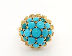 "Here we have a beautiful 18k yellow gold ring with turquoise stones. Weigth: 7.6g. Width: 0.60\". In excellent condition. Comes with a free gift box." Fine Jewelry Hallmarked Yellow Gold Turquoise Ring, Fine Jewelry Hallmarked Turquoise Ring In Yellow Gold, Fine Jewelry Turquoise Ring In Yellow Gold, Marquise Ring, Cute Gift Boxes, Turquoise Bracelet Cuff, Turquoise Cuff, 18k Yellow Gold Ring, Turquoise Stones