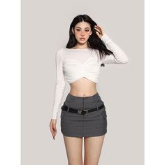 Age: 18-24 years oldSize: S M LPattern: Solid colorStyle: CommutingCommuting: Korean versionWaist type: High waistColor classification: dark graySKU: X23Q6555Skirt type: Hip skirtYear Season: Spring 2023Skirt length: Short skirtSilhouette: Type AMaterial composition: Other materials Trendy High Waist Gray Skort, Chic High-waist Gray Mini Skirt, Chic High Waist Gray Mini Skirt, High Waist Fitted Gray Skort, Fitted High Waist Gray Skort, Gray Fitted High Waist Mini Skirt, Trendy High Waist Gray Mini Skirt, Slim Waist, Types Of Skirts