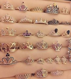 Tiara Ring, Princess Ring, Fashion Ring, Cute Rings, Girly Jewelry, Stylish Jewelry, Pastel Goth, Pretty Jewellery, Bling Bling