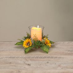 2623870 Summer Table Decor, Sunflower Candle, Summer Table Decorations, Diwali Decorations At Home, Candle Centerpiece, Candle Ring, Summer Table, Candle Rings, Summer Tables