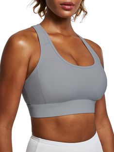 PRICES MAY VARY. Get Down with High Support: Experience the Power of our smooth, lightweight, and highly elastic fabric. Our high impact sports bra, made from 57% spandex and 47% nylon, provides unmatched support. With elasticity and moisture-wicking properties, it keeps you dry and comfortable during your workout while maintaining its shape. Most Customizable Fit: Our high impact sports bras for women feature adjustable straps and back clasps. The wide, comfortable straps provide a secure and s Best Sports Bras For Large Bust, Racerback Sports Bra With Built-in Padding For Light Exercise, Gray Compression Activewear With Built-in Bra, Gray Sports Bra With Built-in Bra For Pilates, Solid Sports Bra With Light Support For Workout, Versatile Racerback Activewear With Medium Bust Support, Supportive Gray Sports Bra With Built-in Bra, Micro-elastic Sports Bra With Built-in Padding For Gym, Sports Bra With Built-in Bra For Training