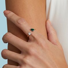 Gemstone Toi et Moi Ring – The Clear Cut December Gemstone, Ring Styling, Diamond Shaped Engagement Ring, Stone Ring Design, Green Gemstone Ring, Round Engagement, Round Engagement Ring, Silver Ring Designs, Design Accessories