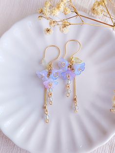 Enchanted Forest Earrings, Fairycore Jewelry With Matching Earrings For Gift, Fairycore Gold Drop Earrings, Handmade Fairycore Dangle Earrings, Fairycore Dangle Earrings With Ear Wire, Handmade Dangle Earrings In Fairycore Style, Fairycore Ear Wire Earrings As Gift, Fairycore Drop Earrings For Jewelry Making, Fairycore Drop Earrings With Ear Wire