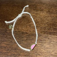 Pura Vida White Rope Watermelon Bracelet. Never Worn As It Was A Gift And Not My Style Watermelon Bracelet, Pura Vida Jewelry, White Rope, Jewelry White, As It Was, Womens Jewelry Bracelets, Rope Bracelet, Watermelon, Color White