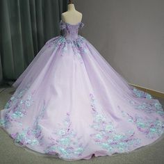 Purple Quinceanera Dress With Sweep Train, Purple Dress With Sweep Train For Quinceanera, Purple Fitted Gown For Quinceanera, Purple Quinceanera Dress With Fitted Bodice, Fitted Purple Gown For Quinceanera, Purple Fitted Ball Gown For Debutante Ball, Floor-length Fitted Quinceanera Dress For Debutante Ball, Ballroom Gowns Princesses, Purple Pageant Gown With Fitted Bodice