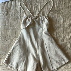 Free People Ecru Colored Romper. Never Worn, But No Tags. Chic Beige Jumpsuits And Rompers For Spring, Chic Beige Jumpsuits And Rompers For Day Out, Chic White Cotton Jumpsuits And Rompers, Casual Sleeveless Cream Jumpsuits And Rompers, White Fitted Jumpsuits And Rompers For Spring, Cream Jumpsuits And Rompers For Spring Loungewear, Beige Summer Jumpsuits And Rompers For Day Out, Chic Cotton Jumpsuits And Rompers For Brunch, Casual Cream Jumpsuits And Rompers For Loungewear