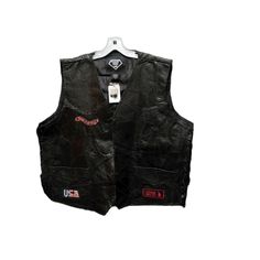 New With Tags Smoke Free Home Black Moto Vest For Fall, Biker Vest With Pockets For Streetwear, Black Biker Jacket For Fall Outdoor Activities, Casual Black Biker Jacket For Outdoor Activities, Fall Biker Vest For Outdoor, Fall Outdoor Biker Vest, Black Biker Outerwear For Outdoor Activities, Black Biker Vest For Outdoor, Black Biker Jacket For Outdoor Activities