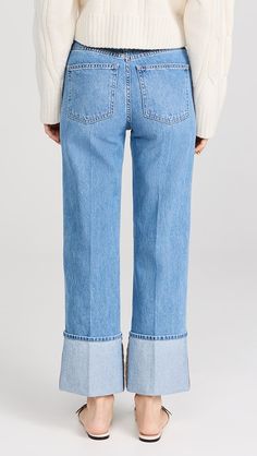 Veronica Beard Jean Dylan High Rise Straight Leg Jeans | Shopbop Spring Cropped Leg Jeans With Welt Pockets, Denim Blue Cropped Jeans With Straight Hem For Work, Medium Wash Denim Jeans With Button Cuffs, Straight Leg Denim Jeans With Button Cuffs, Spring Straight Leg Jeans With Button Cuffs, Straight Leg Jeans With Button Cuffs For Spring, Spring Denim Jeans With Button Cuffs, Denim Bottoms With Button Cuffs Straight Leg, Spring Jeans With Welt Pockets And Straight Hem