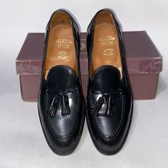 New With Box Brooks Brothers Alden Tassel Loafers Cordovan Shell Men’s Size : 8 A Made In Usa Guaranteed 100% Authentic Classic Black Slip-on Tassel Loafers, Elegant Tassel Loafers With Moc Toe For Office, Elegant Office Tassel Loafers With Moc Toe, Formal Moc Toe Tassel Loafers With Rubber Sole, Black Moc Toe Tassel Loafers With Rubber Sole, Black Tassel Loafers With Rubber Sole And Moc Toe, Black Tassel Loafers With Moc Toe And Rubber Sole, Formal Slip-on Tassel Loafers With Leather Sole, Elegant Plain Toe Tassel Loafers For Formal Occasions