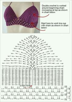 an image of a bra with instructions to crochet