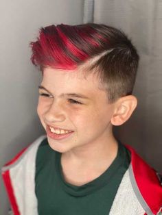 Boy Hair Color Ideas, Boys Hair Color Ideas, Boys Hair Dye Ideas, Hair Dye For Kids, Rock Star Hair, Boys Blue Hair, Pink Hair Streaks, Beauty Suite