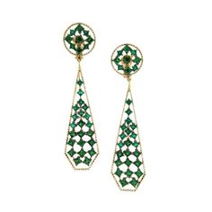 18 Karat Yellow Gold Emeralds Tsavorites Earrings Aenea Jewellery Luxury Green Pierced Earrings, Green Luxury Pierced Earrings, Green Luxury Earrings, Green Pierced Earrings For Formal Occasions, Formal Green Pierced Earrings, Green Clip-on Earrings Fine Jewelry, Green Fine Jewelry Earrings For Celebration, Modern Bangle, Pink Sapphire Earrings