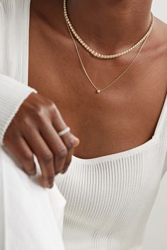 Gold Gold diamond necklace | STONE AND STRAND | NET-A-PORTER Cool Toned Jewelry, Gold Dimond Necklace, Everyday Fine Jewelry Necklace, Gold Jewelry Diamond, Gold Necklace Inspiration, Women’s Gold Necklace, Fine Jewelry Necklaces, Simple Classic Jewelry, Layered Necklaces Diamond