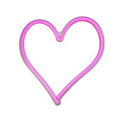 a neon pink heart shaped object on a white background