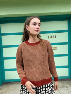 Our Chunky Sweater is hand knit and naturally dyed by our artisans in India. For this cozy sweater we use 100% organic cotton of course. Dimensions: Measured flat (It's a loose knit so there is a lot of stretch possible): Small: Chest 59cm/23in, Length 49cm/19.2in, Sleeve length 40cm/15.7in Medium: Chest 61cm/24in, Length 51cm/20in, Sleeve length 40cm/15.7in Large: Chest 63cm/25in, Length 53cm/20.8in, Sleeve length 40cm/15.7in Care: To maintain its beauty, hand wash in lukewarm water or machine Brown Textured Knit Relaxed Fit Sweater, Bohemian Chunky Knit Brown Sweater, Bohemian Brown Chunky Knit Sweater, Casual Brown Knitting Pattern For Fall, Bohemian Crew Neck Knitted Sweater, Cozy Hand Knitted Brown Sweater, Cozy Hand-knitted Brown Sweater, Bohemian Hand Knitted Brown Sweater, Brown Bohemian Hand Knitted Sweater