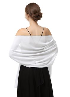 PRICES MAY VARY. Two sizes of the Wedding Stole are available, 200*48cm and 200*73cm Material: High Quality upgraded chiffon fabric, Featuring with Lightweight, Soft, Smooth, super Comfortable and Breathable. suitable for all seasons. This soft chiffon shawl is perfect as a must-have accessory for your evening dress, wedding dress, bridesmaid dress, cocktail dress, prom dress, party dress, homecoming dress, long beach dress. Wear this Soft Bridal Scaf with your dress, make you get more complimen Elegant Shawl, Chiffon Shawl, Simple Black Dress, Chiffon Wrap, Long Beach Dress, Chiffon Evening Dresses, Dress Women Elegant, Dress Chiffon, Evening Cocktail