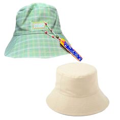 Reversible Lack Of Color X Devon Lee Carlson Bucket Hat Green, Yellow, & Pink Plaid Design Create Your Own Design On The Reverse Side Using The Fabric Markers Included With This Adorable Bucket Hat. A Dangling Attached Tag Can Also Be Used As A Bracelet Or Anklet. This Is An Australian Hat Brand Nwt Size S/M Reversible Green Sun Hat For Spring, Green Reversible Hat For Spring, Green Reversible Spring Hat, Spring Reversible Cap Sun Hat, Reversible Flat Brim Bucket Hat For Spring, Australian Hat, Devon Lee Carlson, Black Wool Hat, Straw Boater Hat