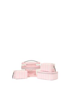 Buy 4-Piece Makeup Bag - Order Cosmetic Cases online 5000007992 - Victoria's Secret US Makeup Bag Black, Hair Essentials, Train Case, Makeup Essentials, Cosmetic Case, Beauty Essentials, Recycled Materials, Floral Lace, Victoria’s Secret