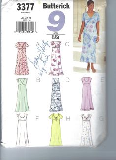 an image of a woman's dress sewing pattern in the style of butterick