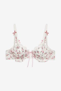 Robin Underwire Bra — White | For Love & Lemons Feminine White Bra With Lace Closure, White Feminine Bra With Lace Closure, Feminine Full Cup Bra With Lace Trim, Delicate Lace Underwire Bra For Summer, Summer Lace Underwire Bra, Feminine Floral Print Underwire Bra, Summer Lace Bra With Padded Cups, Feminine Underwire Bra For Spring, Spring Feminine Underwire Bra