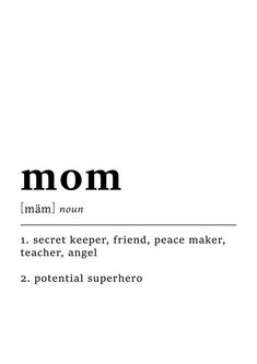 the word mom is written in black and white with some type of writing on it