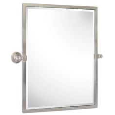 PRICES MAY VARY. Practical yet Classic Farmhouse Design: One of our best-selling pivot bathroom mirror collection! Framed in premium quality stainless steel for unrivaeld strength. Tilting up or down to adjust viewing angle for either standing or seated mirror use. Also this pivoting mirror is coming with an elegant and generous 3/4'' bevel. An easy fit in your bathroom aesthetics no matter it's Chic Modern or Rustic Farmhouse. Dimension: Overall (Includes Pivot Grommets): 23.9" wide x 3" deep x Pivot Bathroom Mirror, Rectangle Bathroom Mirror, Rectangle Bathroom, Vanity Mirrors, Nickel Metal, Bathroom Vanity Mirror, Beveled Mirror, Wall Mounted Mirror, Wall Brackets