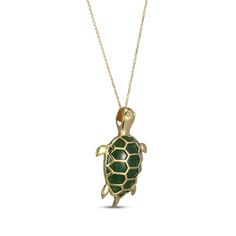 A symbol of luck, this turtle nephrite jade necklace is certain to be adored. Crafted in 14K yellow gold The pendant features a beautiful pear-shaped nephrite jade cabochon A honeycomb overlay creates the shell pattern The adjustable 18-inch cable chain secures with a spring ring clasp Symbol Of Luck, Turtle Necklace, Shell Pattern, Nephrite Jade, Jade Necklace, Spring Rings, Cable Chain, Pear Shaped, Honeycomb