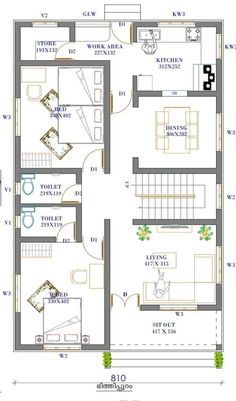 three bedroom house plan with floor plans